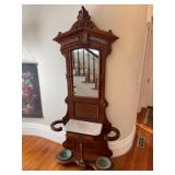 19th c. Neo-Grec Walnut Hall Tree