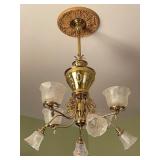 Antique Victorian Gas/Electric Chandelier Converted & Restored