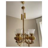 Antique Victorian Oil Chandelier Converted & Restored