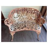 Antique Cast Iron Cameo Back Garden Bench