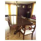 Large Dining table w/ 14 chairs & 4 leafs