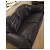 blue leather couch
