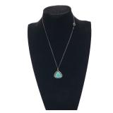 Lot 147 Rounded Triangle Sterling Silver Turquoise Pendant Necklace