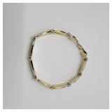 Lot 106 10k Gold Segmented Double Bar Turkish Bracelet