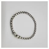 Lot 111 David Yurman Sterliing Silver Box Chain Link Bracelet 
