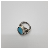 Lot 162 Sterling Navajo Turquoise Ring 