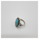 Lot 155 Sterling Blue Stone Accent Ring