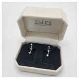 Lot 112 10k White Gold DIamond Drop Pierced Earnings