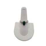 Sterling Silver Onyx Ring Hallmark JP/Sterling Sz 5.25 Weight: 2.75 grams 
