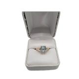 Lot 68 14k Aquamarine Ring Hallmark: 14k / MAC Sz 8.5 Weight: 4.04 includes stone 