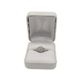 10k White Gold Diamond Engagement Ring Sz 5.75 Hallmark: 10k Weight: 2.57 Grams 