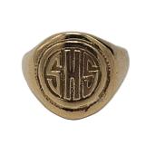 Lot 67 14k Monogrammed High School Class Ring  Sz 3.5 Weight: 5.95 Grams   Hallmark: Initials / 14k 