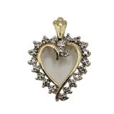 14k Heart Charm  L 1.7cm W 1.3cm Weight 1.24 grams (with stones) Estimated Melt Value: $61.73 