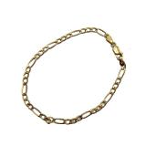 Lot 15 14k Italian Figaro Chain Bracelet  Hallmarks: 585 & Italy  Lobsterclaw Clasp  L 21cm W 5mm  