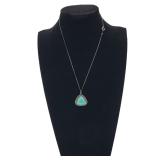 Lot 47 Rounded Triangle Sterling Silver Turquoise Pendant Necklace
