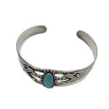 Lot 157  Vintage Ball Trading Post Native American Sterling Silver Turquiose Cuff  Hallmark/Sterling