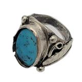 Lot 162 Sterling Navajo Turquoise Ring