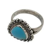 Lot 148 Round Triangle Sterling Turqiouse Ring