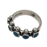 Lot 156 Sterling Vintage Native Bell Trading Post Turquoise Ring