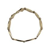 Lot 106 10k Gold Segmented Double Bar Turkish Bracelet