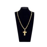Lot 80 14k Italian Figarope Centro Group Italian Necklace w/ 18k Cross Pendant 