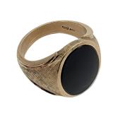 Lot 105 10k Mens Black Onyx Gold Ring