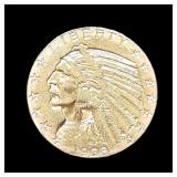 Lot 8  1908 Indian Head $5 Gold Coin Weight 8.35 grams   Estimated Melt Value: $639.09
