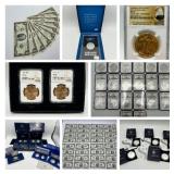 Gold & Silver Coins, US Currency & Paper Money Auction - No Reserve