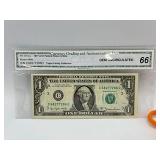 66 Grade $1 Dollar Note 1977 C68277286D