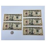 Sequential $10 Dollar Bills Series 2004 25942863-67 (5)