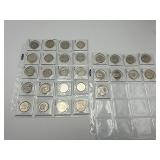 Pages of US Half Dollar Coins- Kennedy, Ben Franklin, Walking Liberty, etc., 1910s-