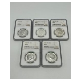 67 NGC Graded Kennedy 50 cent Coins 1964-1967 (5)