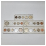  1964 (full) 1967 (missing quarter) 1968 (missing quarter) (half dollar is 1967) 1969 (missing quart