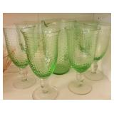 Antique Hobnail Pitcher and Glasses