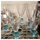 Vintage Bryce Cerulean Fluted Stemware Set of 6 Apollo Pattern 