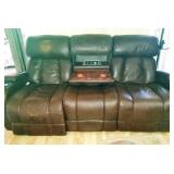 Leather/Suede sofa with media console (USB PORTS, etc...)