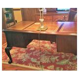 Beautiful office desk with leather trmmed top