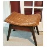 Pier 1 rattan & wood stool