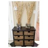 Cool Black Wicker basket storage table