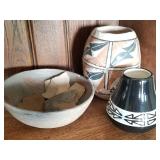 SIgned pottery pieces