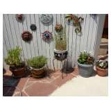 Lots of outdoor plants, pots and decor