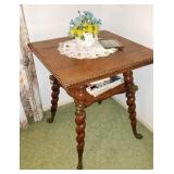 Beautiful Antique Barley twist square side table