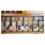 Vintage frosted Southwest Conference barware glasses