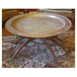 Hammered brass serving/coffee table with MCM legs