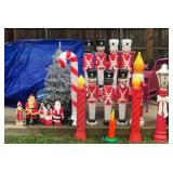 Several Vintage Chrismas outdoor blow molds