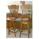 High Back, cane seat bar stools