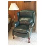 Leather reclining arm chair
