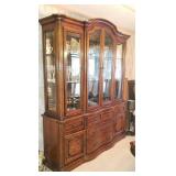 STUNNING Bernhardt lighted curio cabinet with silverware drawer