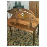 Antique stained glass arces from wooden railroad cars 