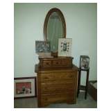 Very unique dresser with Oval Mirror